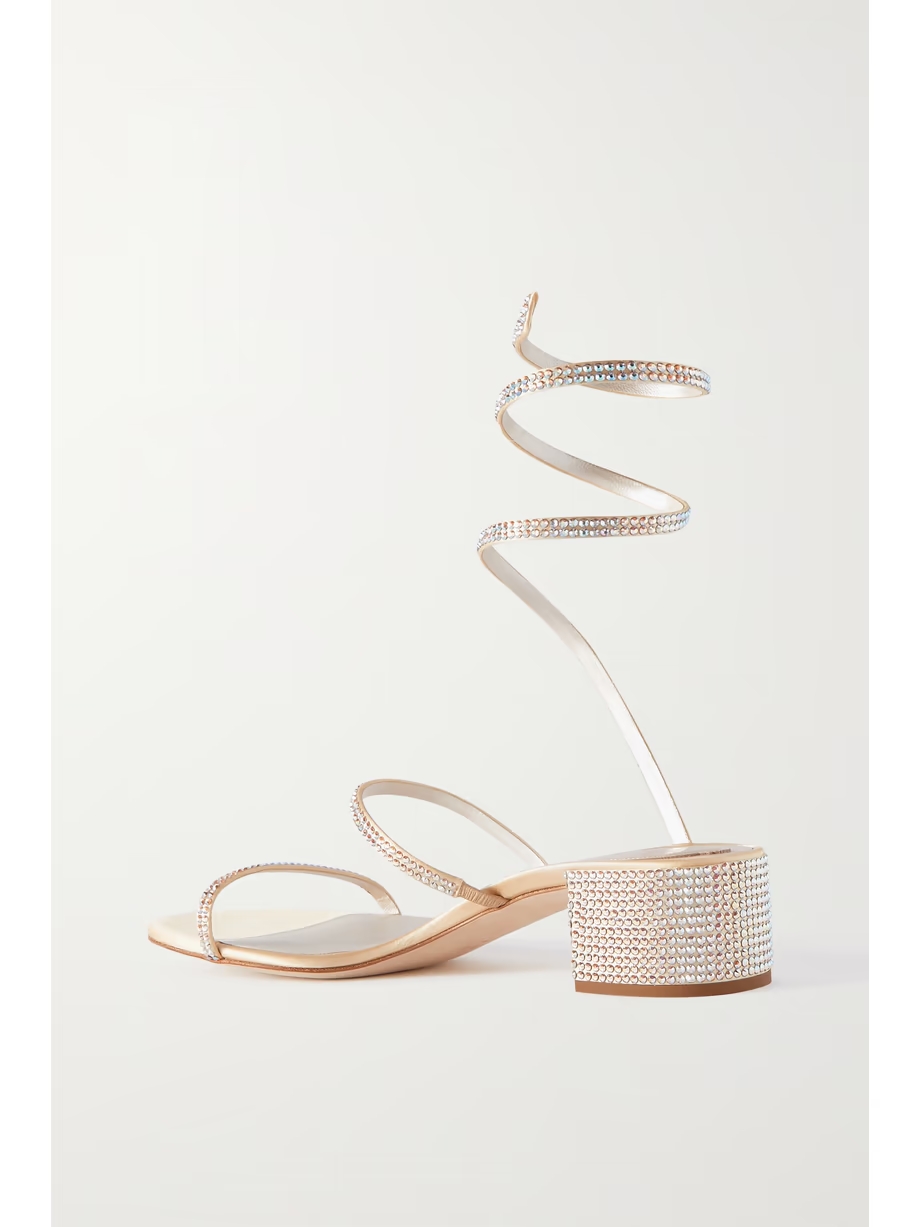 Cleo crystal-embellished satin sandals Cleo crystal-embellished satin sandals