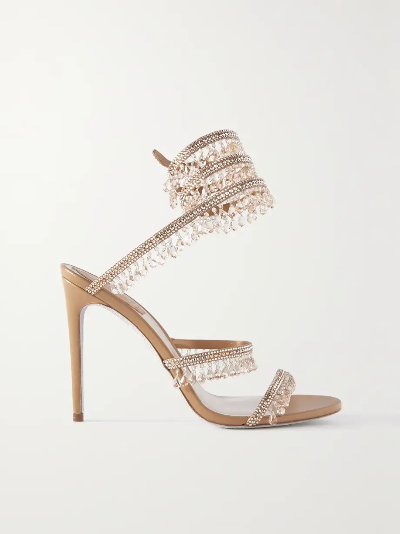 Chandelier crystal-embellished leather sandals Chandelier crystal-embellished leather sandals