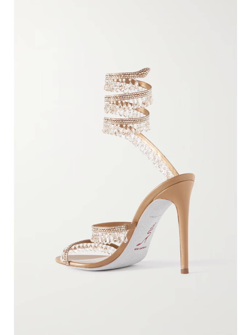 Chandelier crystal-embellished leather sandals Chandelier crystal-embellished leather sandals
