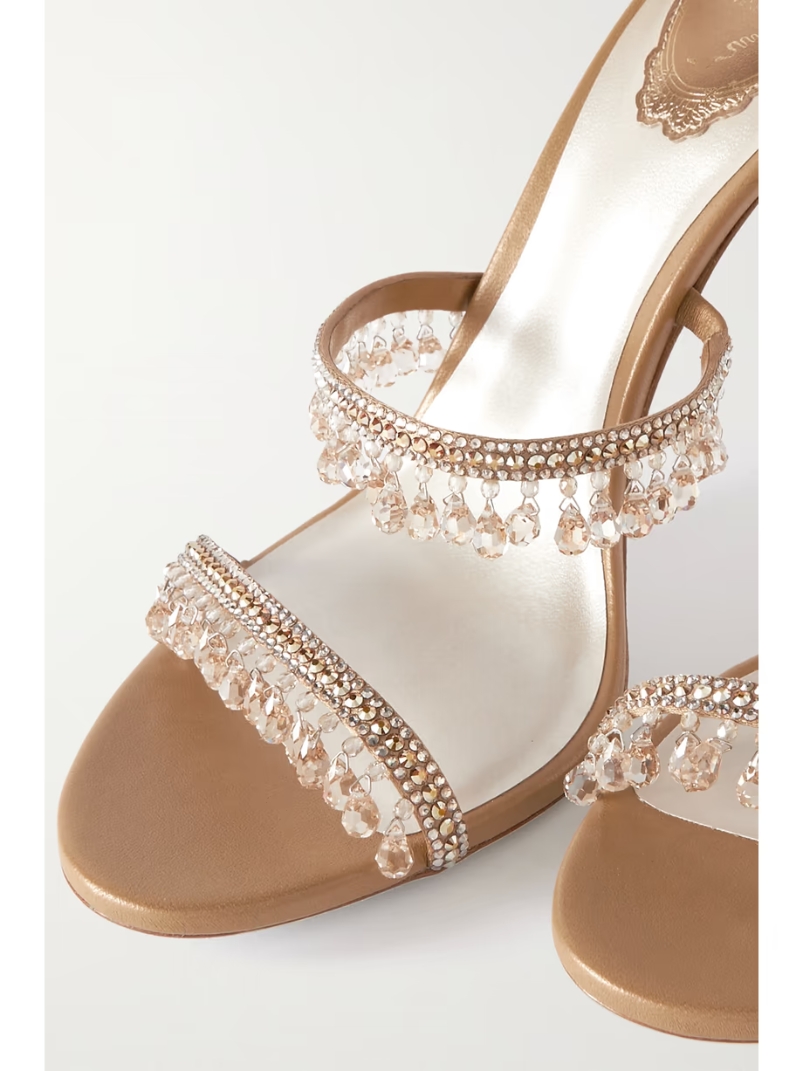 Chandelier crystal-embellished leather sandals Chandelier crystal-embellished leather sandals