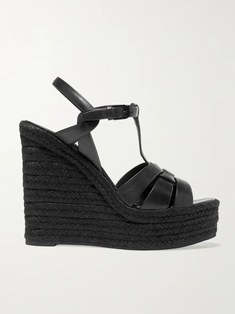 Tribute woven leather espadrille wedge sandals Tribute woven leather espadrille wedge sandals