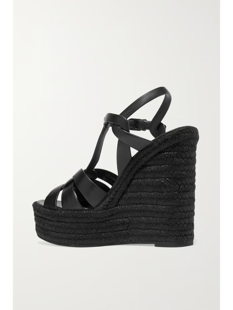 Tribute woven leather espadrille wedge sandals Tribute woven leather espadrille wedge sandals