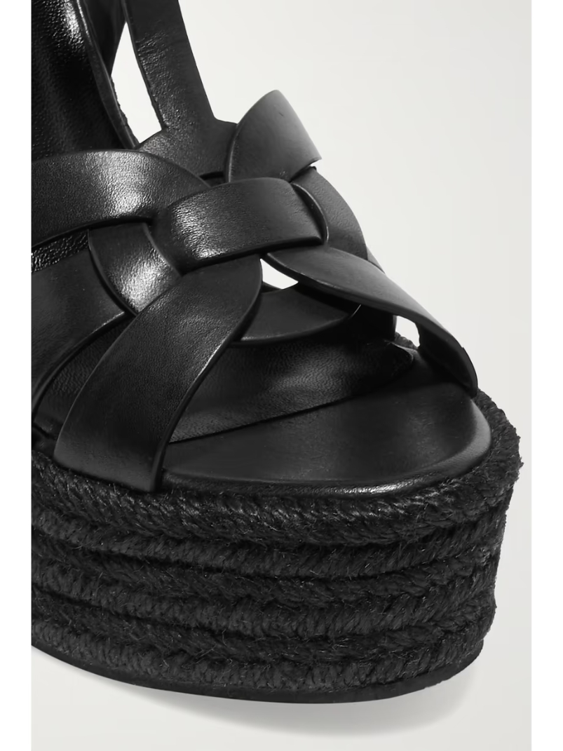 Tribute woven leather espadrille wedge sandals Tribute woven leather espadrille wedge sandals