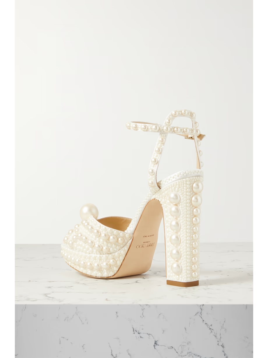 Sacaria 120 embellished satin platform sandals Sacaria 120 embellished satin platform sandals