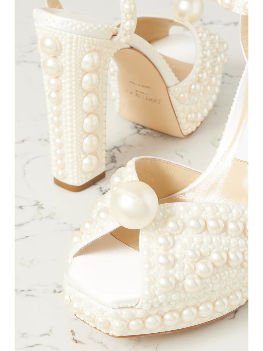 Sacaria 120 embellished satin platform sandals Sacaria 120 embellished satin platform sandals