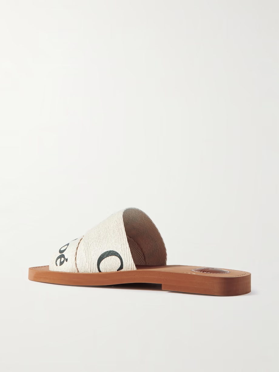 Woody logo-print canvas slides Woody logo-print canvas slides