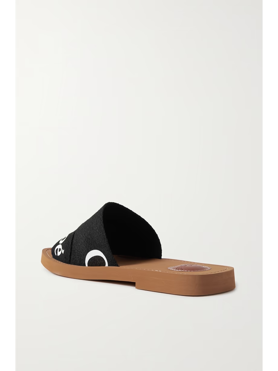 Woody logo-print canvas slides Woody logo-print canvas slides