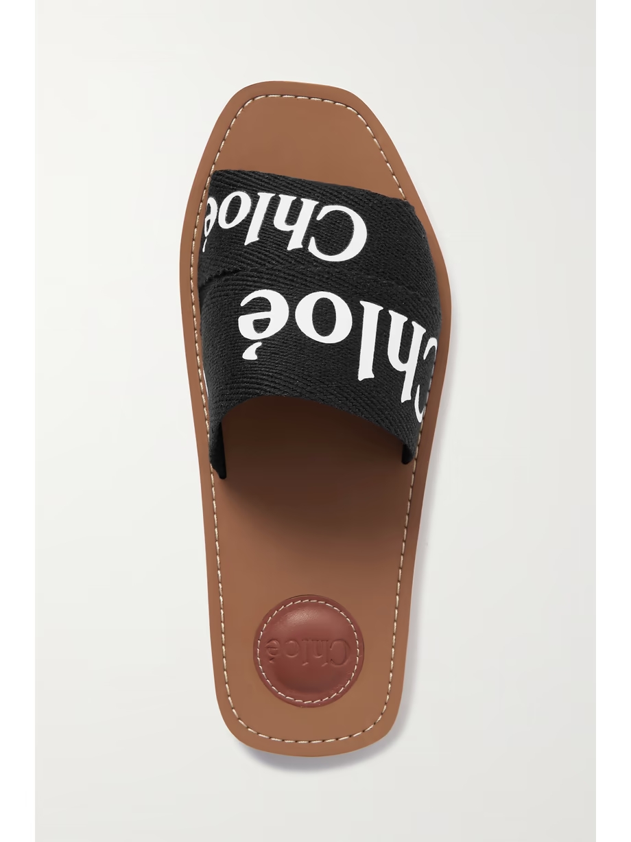 Woody logo-print canvas slides Woody logo-print canvas slides