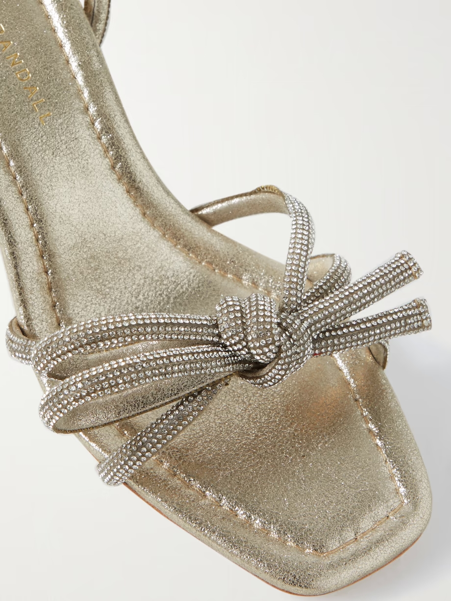+ NET SUSTAIN Mikel crystal-embellished metallic suede sandals + NET SUSTAIN Mikel crystal-embellished metallic suede sandals