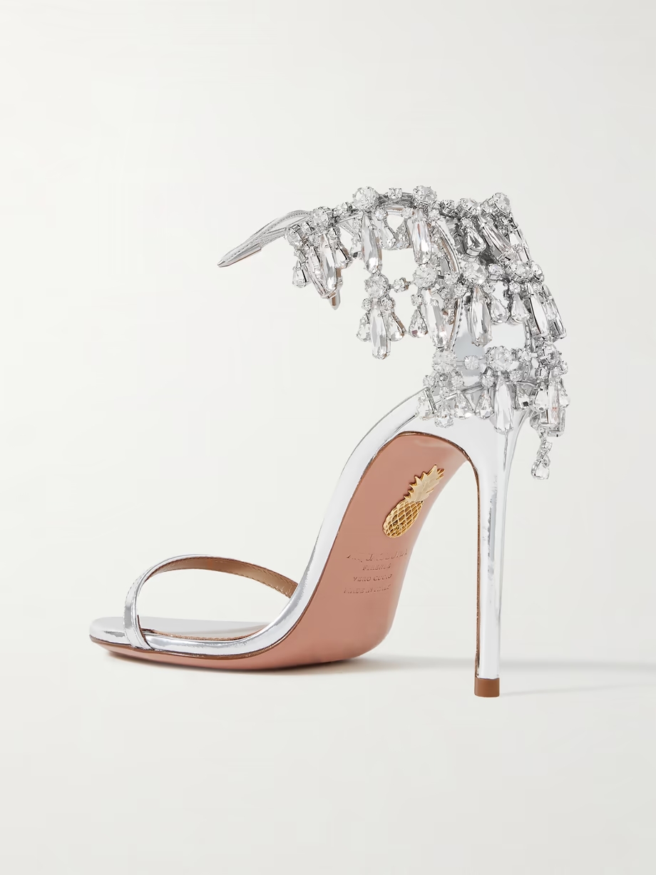 Moonwalk 105 crystal-embellished metallic leather sandals Moonwalk 105 crystal-embellished metallic leather sandals