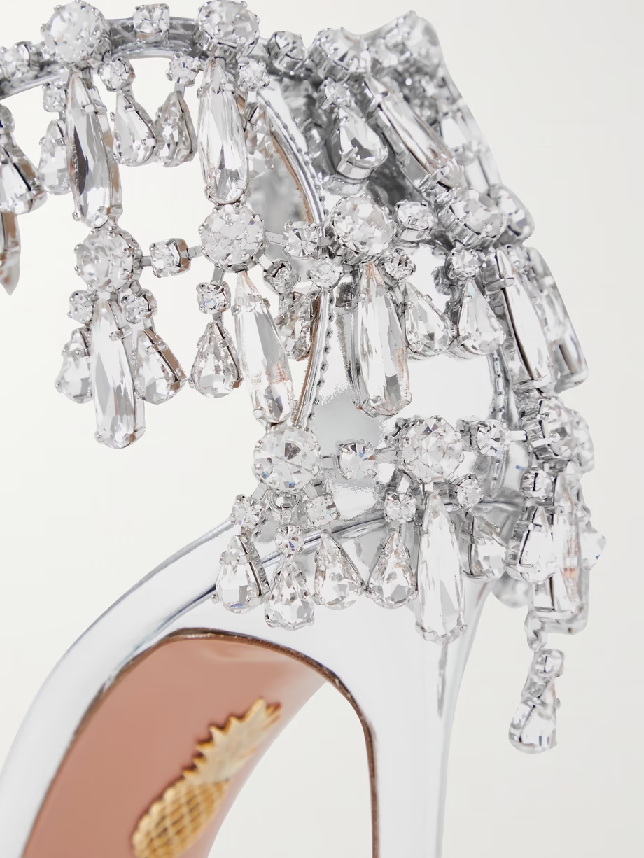 Moonwalk 105 crystal-embellished metallic leather sandals Moonwalk 105 crystal-embellished metallic leather sandals