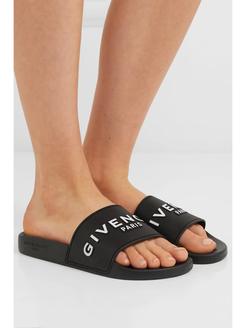 Logo-print rubber slides Logo-print rubber slides