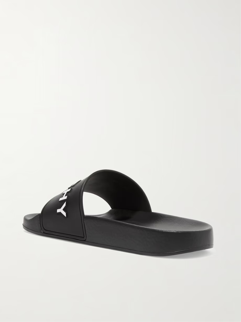 Logo-print rubber slides Logo-print rubber slides