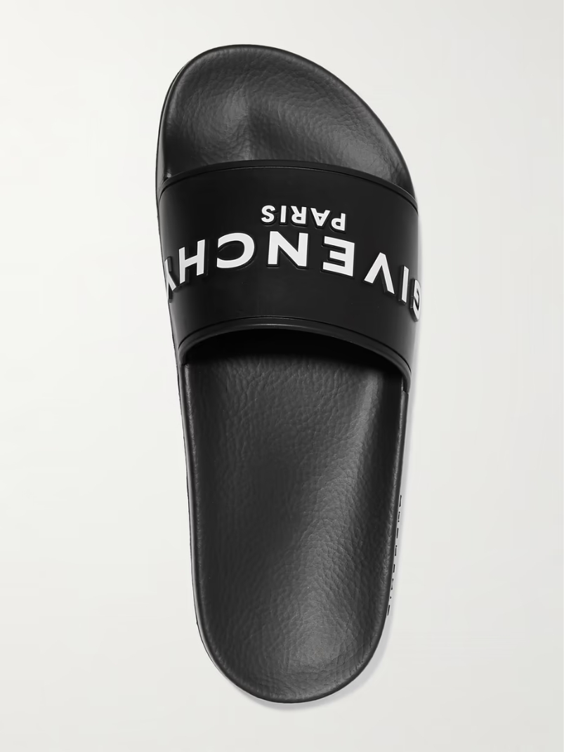 Logo-print rubber slides Logo-print rubber slides