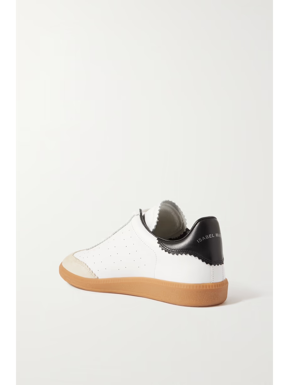 Bryce suede-trimmed perforated leather sneakers Bryce suede-trimmed perforated leather sneakers