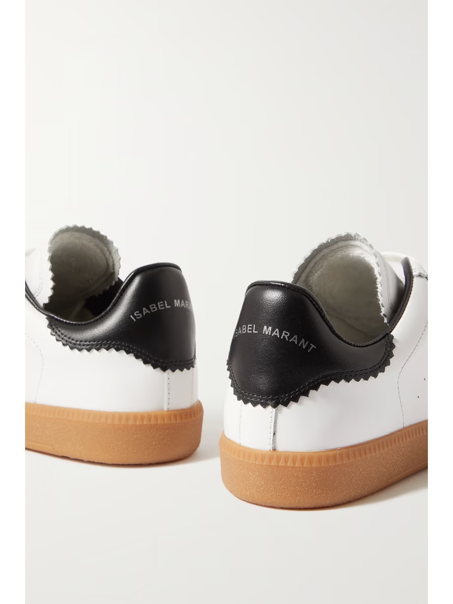 Bryce suede-trimmed perforated leather sneakers Bryce suede-trimmed perforated leather sneakers