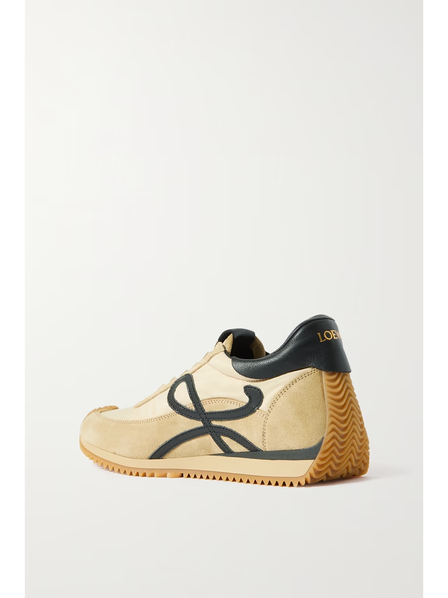 Flow logo-appliquéd shell, leather and suede sneakers Flow logo-appliquéd shell, leather and suede sneakers