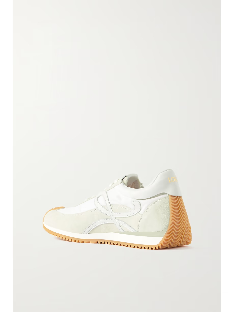 Flow logo-appliquéd shell, leather and suede sneakers Flow logo-appliquéd shell, leather and suede sneakers