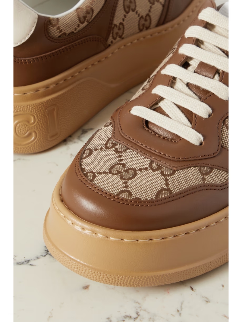 GG leather and canvas sneakers GG leather and canvas sneakers