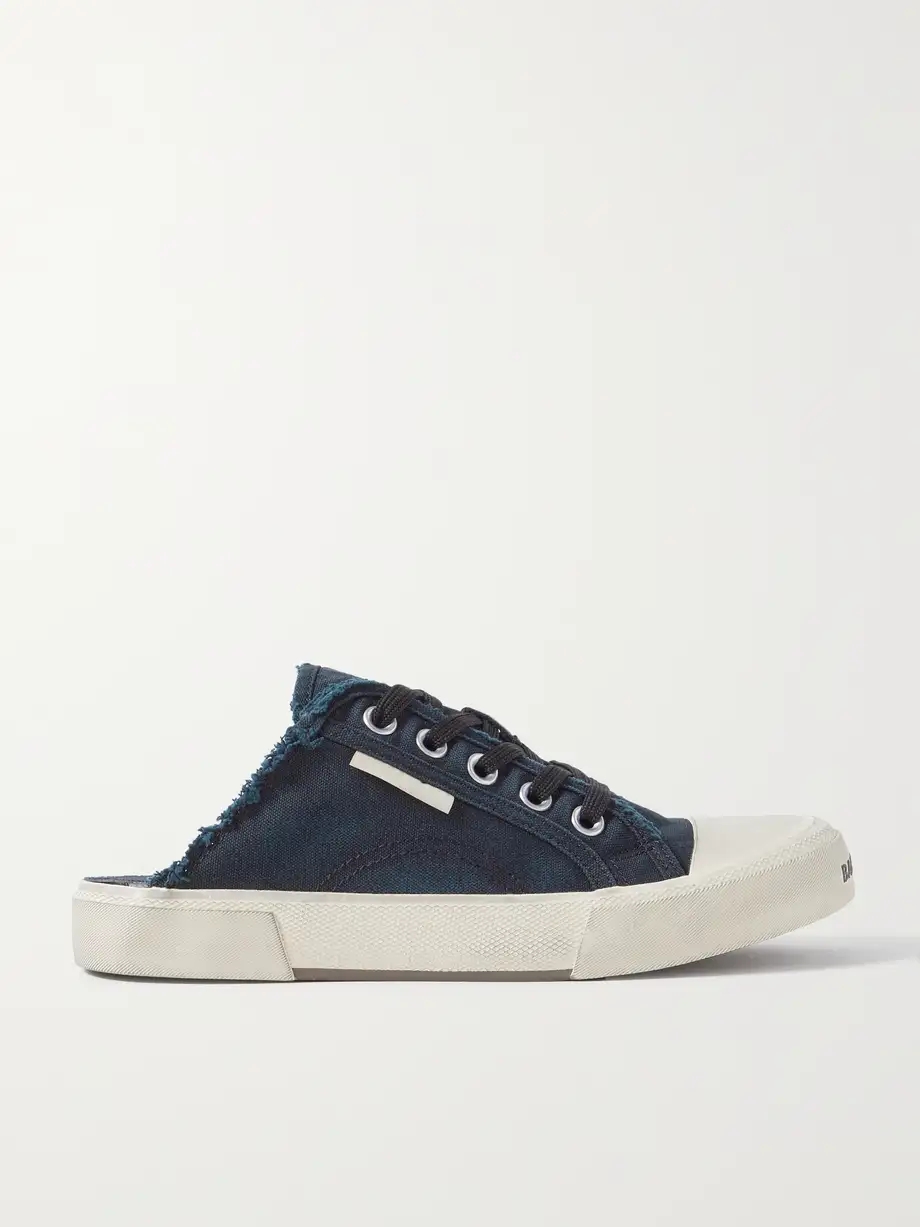 Paris High distressed rubber and cotton-canvas slip-on sneakers Paris High distressed rubber and cotton-canvas slip-on sneakers