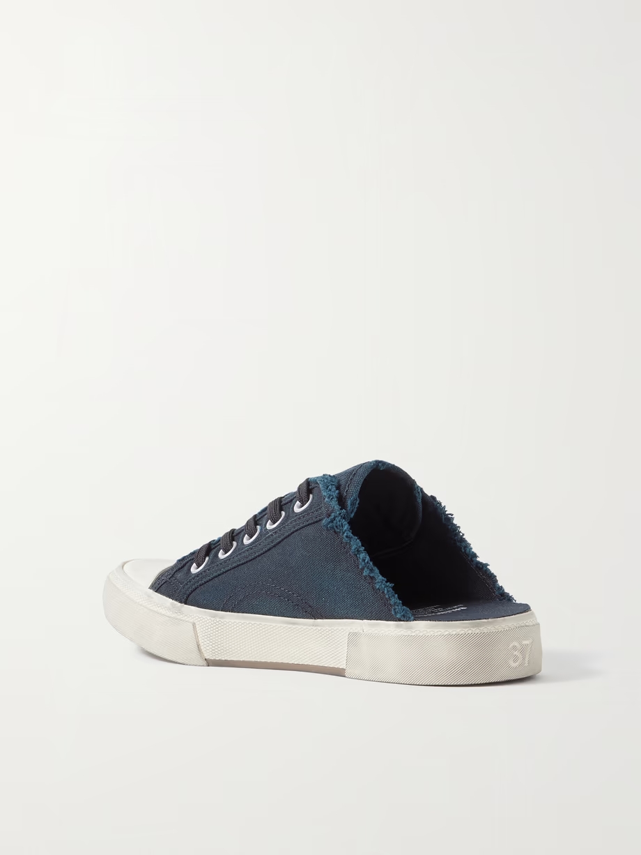 Paris High distressed rubber and cotton-canvas slip-on sneakers Paris High distressed rubber and cotton-canvas slip-on sneakers