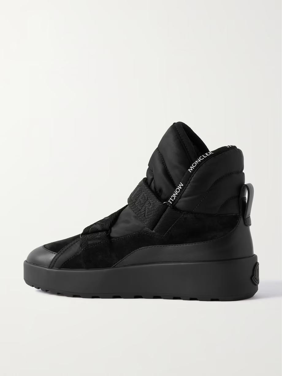 Cross Promyx suede-trimmed quilted shell and leather high-top sneakers Cross Promyx suede-trimmed quilted shell and leather high-top sneakers