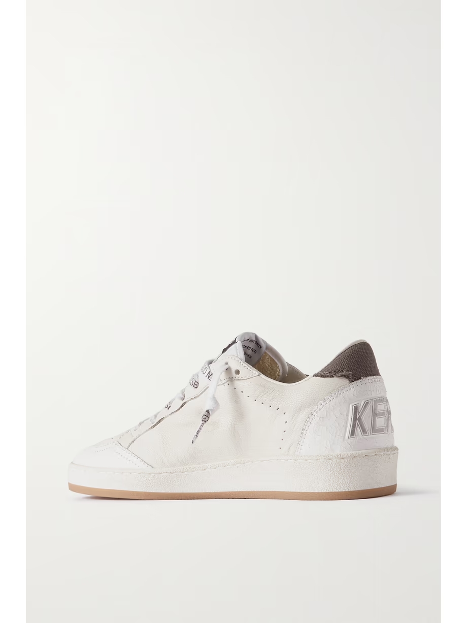 Ball Star distressed calf hair and canvas-trimmed leather sneakers Ball Star distressed calf hair and canvas-trimmed leather sneakers
