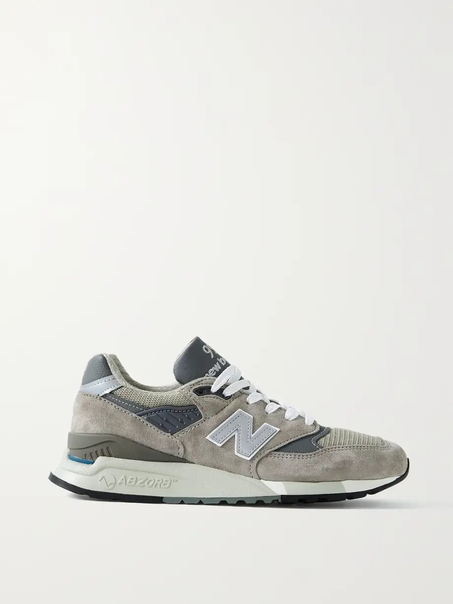 Made in USA 998 Core rubber-trimmed leather, mesh and suede sneakers Made in USA 998 Core rubber-trimmed leather, mesh and suede sneakers
