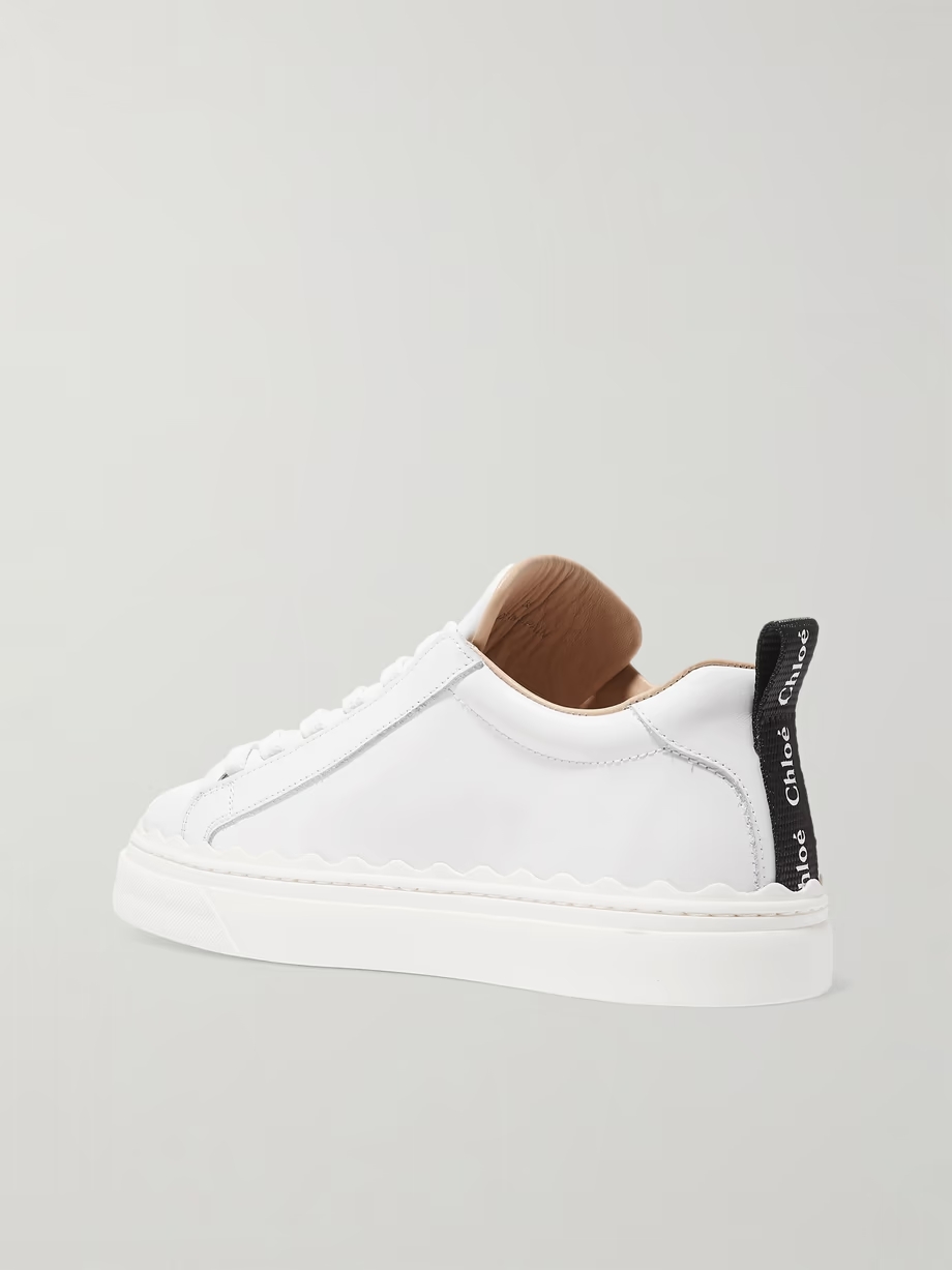+ NET SUSTAIN Lauren scalloped leather sneakers + NET SUSTAIN Lauren scalloped leather sneakers