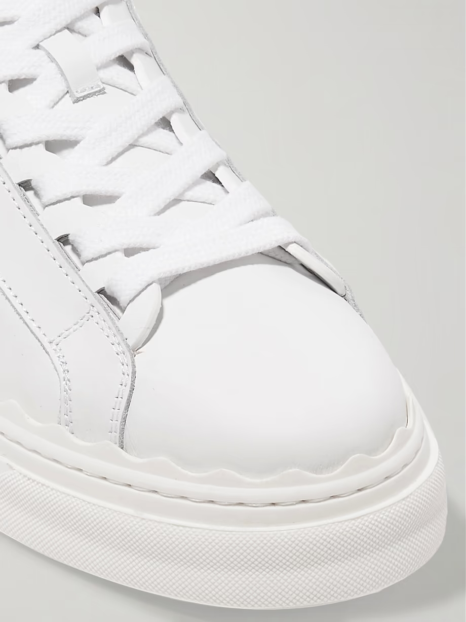 + NET SUSTAIN Lauren scalloped leather sneakers + NET SUSTAIN Lauren scalloped leather sneakers