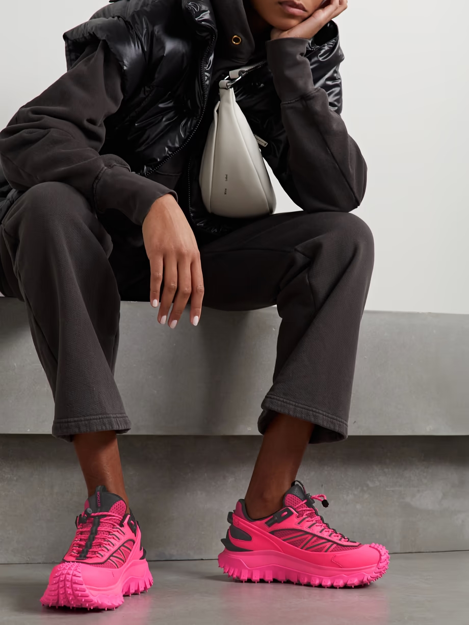 Trailgrip neon canvas, mesh and leather sneakers Trailgrip neon canvas, mesh and leather sneakers