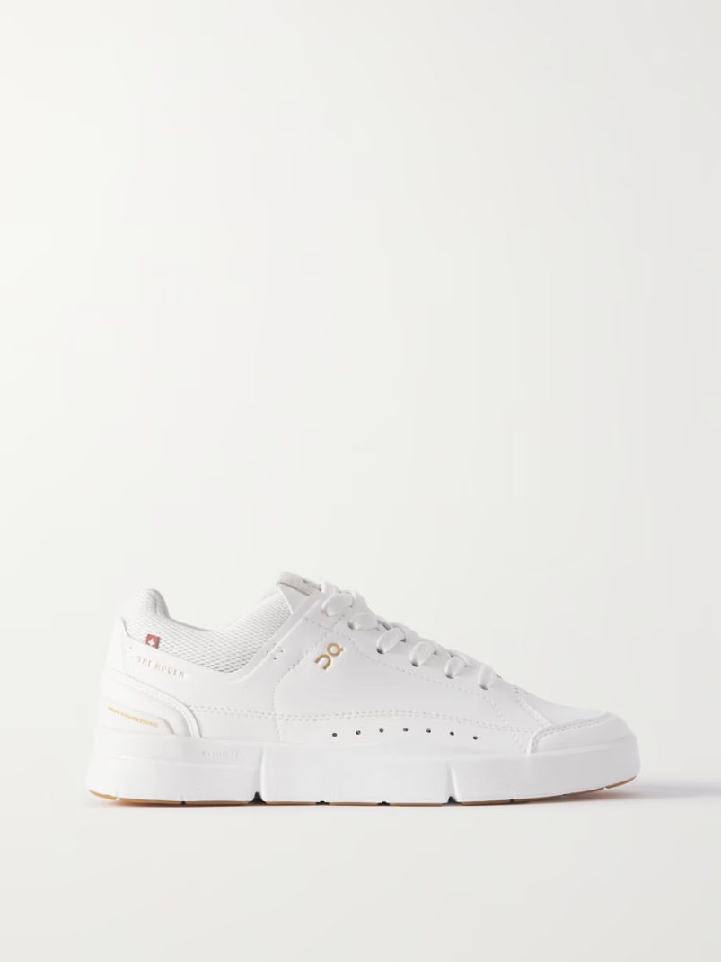 THE ROGER Centre Court mesh-trimmed faux leather sneakers THE ROGER Centre Court mesh-trimmed faux leather sneakers
