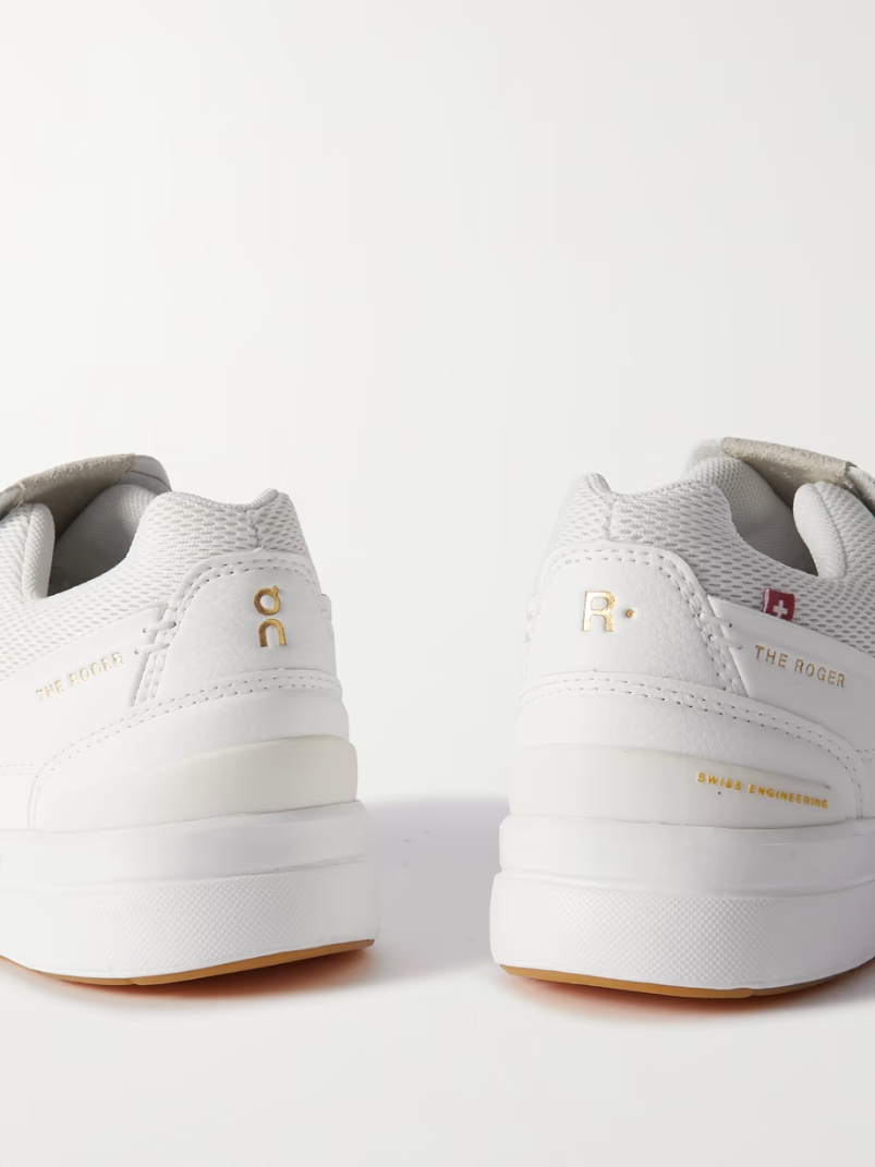 THE ROGER Centre Court mesh-trimmed faux leather sneakers THE ROGER Centre Court mesh-trimmed faux leather sneakers