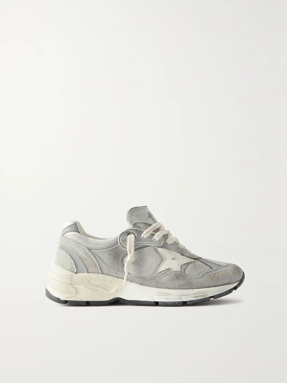 Dad-Star distressed leather-trimmed mesh and suede sneakers Dad-Star distressed leather-trimmed mesh and suede sneakers