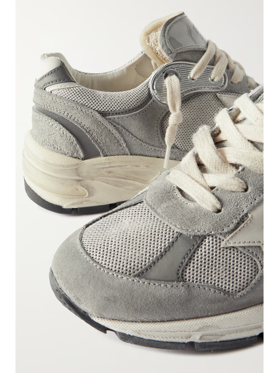 Dad-Star distressed leather-trimmed mesh and suede sneakers Dad-Star distressed leather-trimmed mesh and suede sneakers