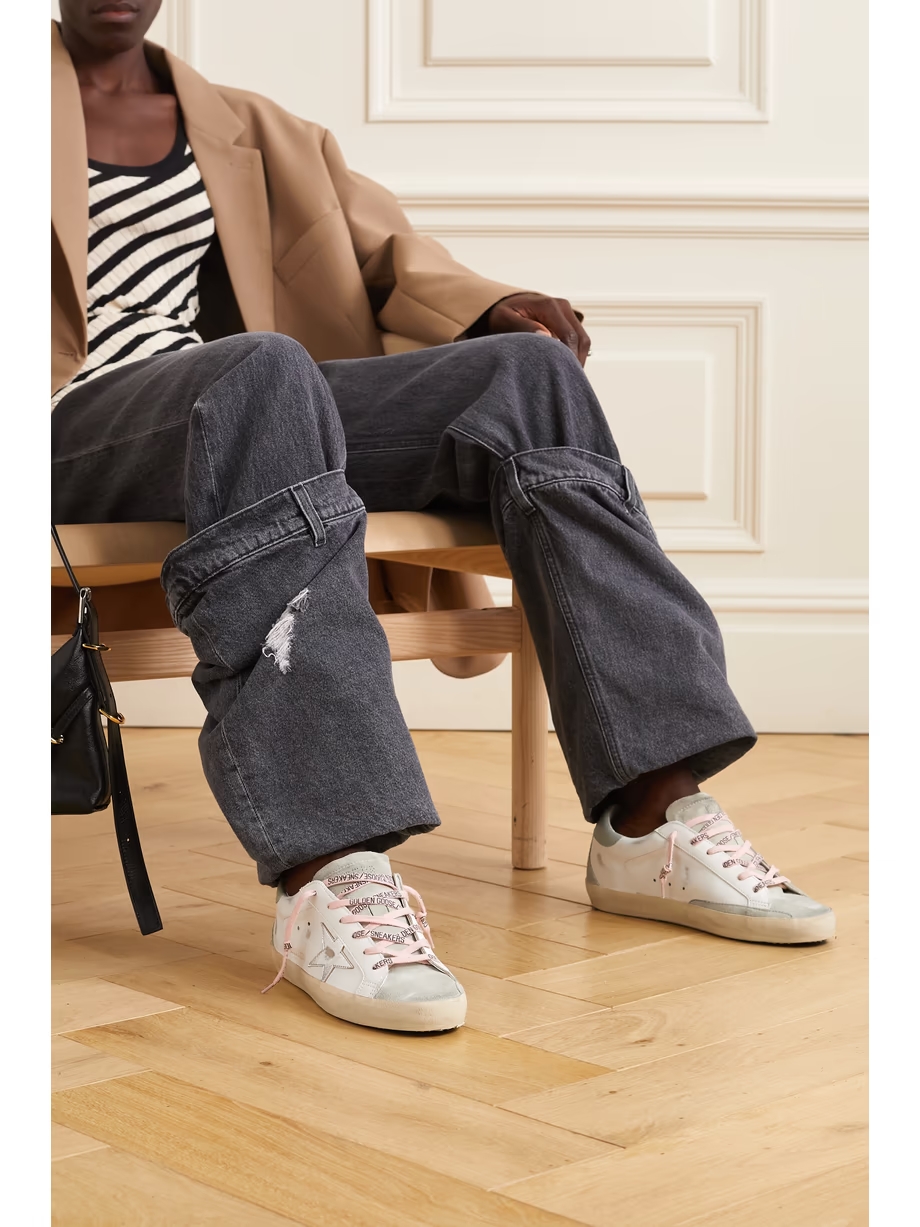 Super-Star distressed leather and suede sneakers Super-Star distressed leather and suede sneakers