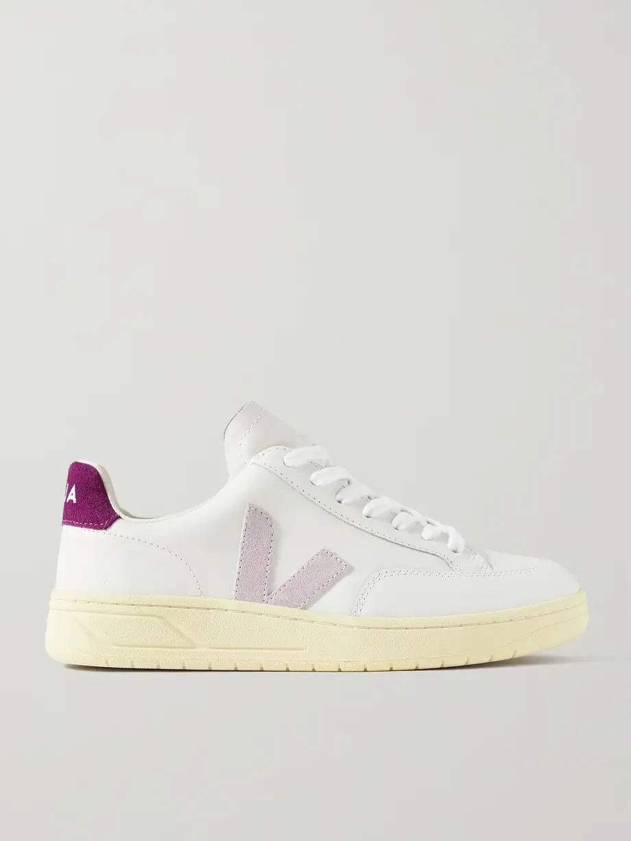 V-12 suede-trimmed leather sneakers V-12 suede-trimmed leather sneakers