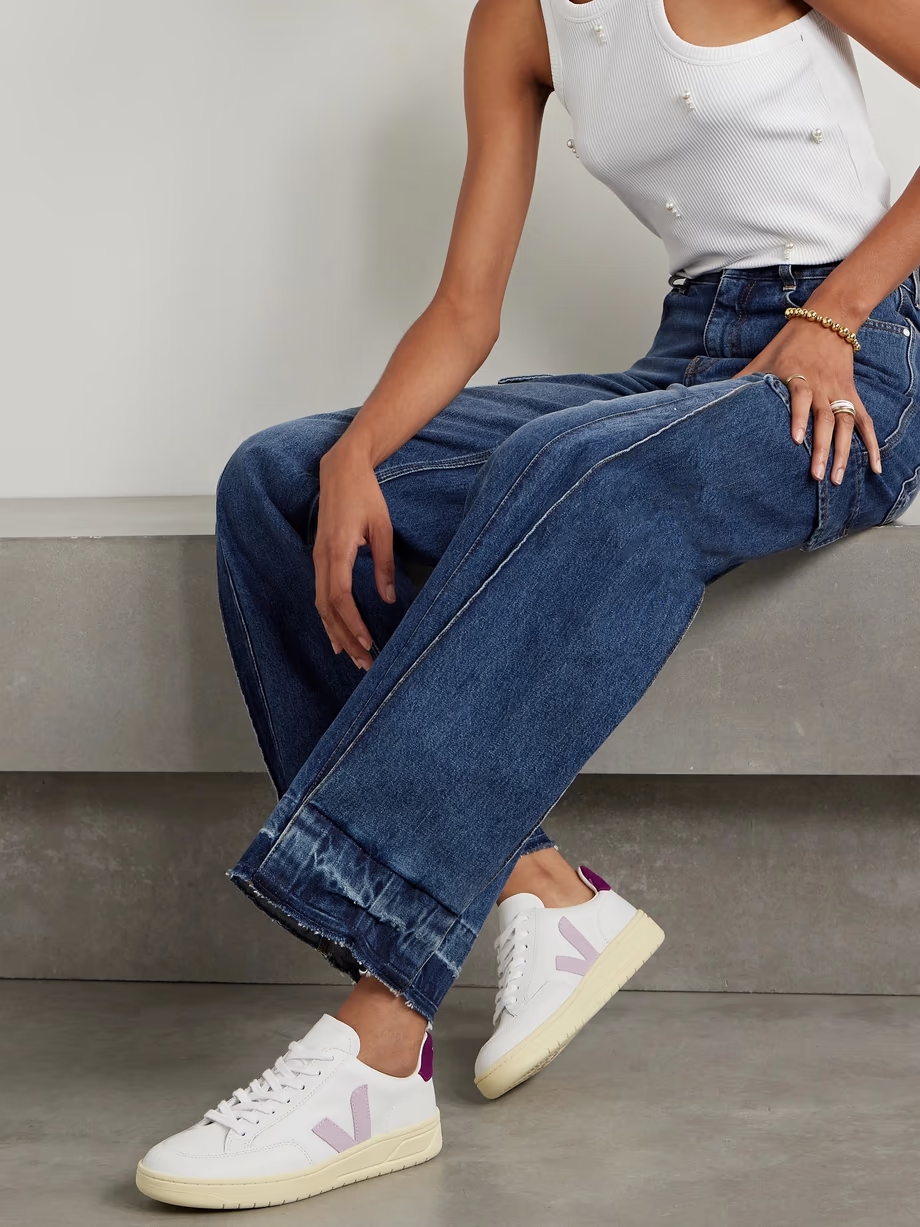 V-12 suede-trimmed leather sneakers V-12 suede-trimmed leather sneakers