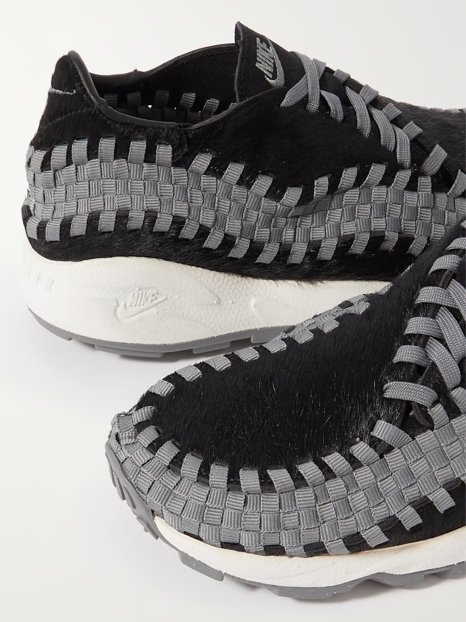 Air Footscape grosgrain-trimmed calf hair sneakers Air Footscape grosgrain-trimmed calf hair sneakers