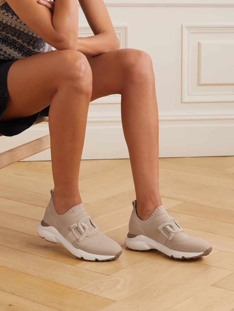 Kate rubber-trimmed mesh and stretch-knit slip-on sneakers Kate rubber-trimmed mesh and stretch-knit slip-on sneakers