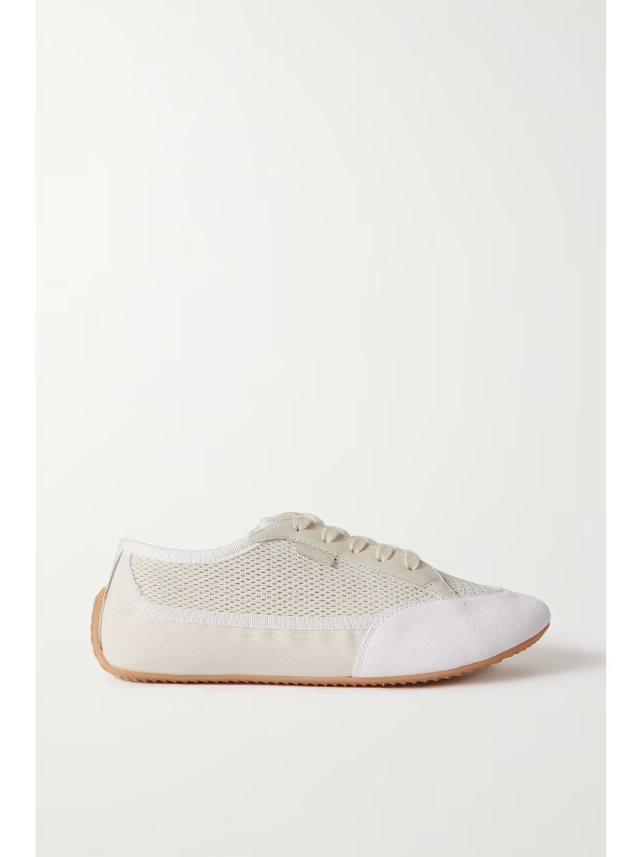 Bonnie leather-trimmed suede, mesh and canvas sneakers Bonnie leather-trimmed suede, mesh and canvas sneakers