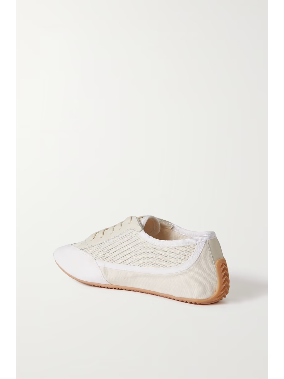 Bonnie leather-trimmed suede, mesh and canvas sneakers Bonnie leather-trimmed suede, mesh and canvas sneakers