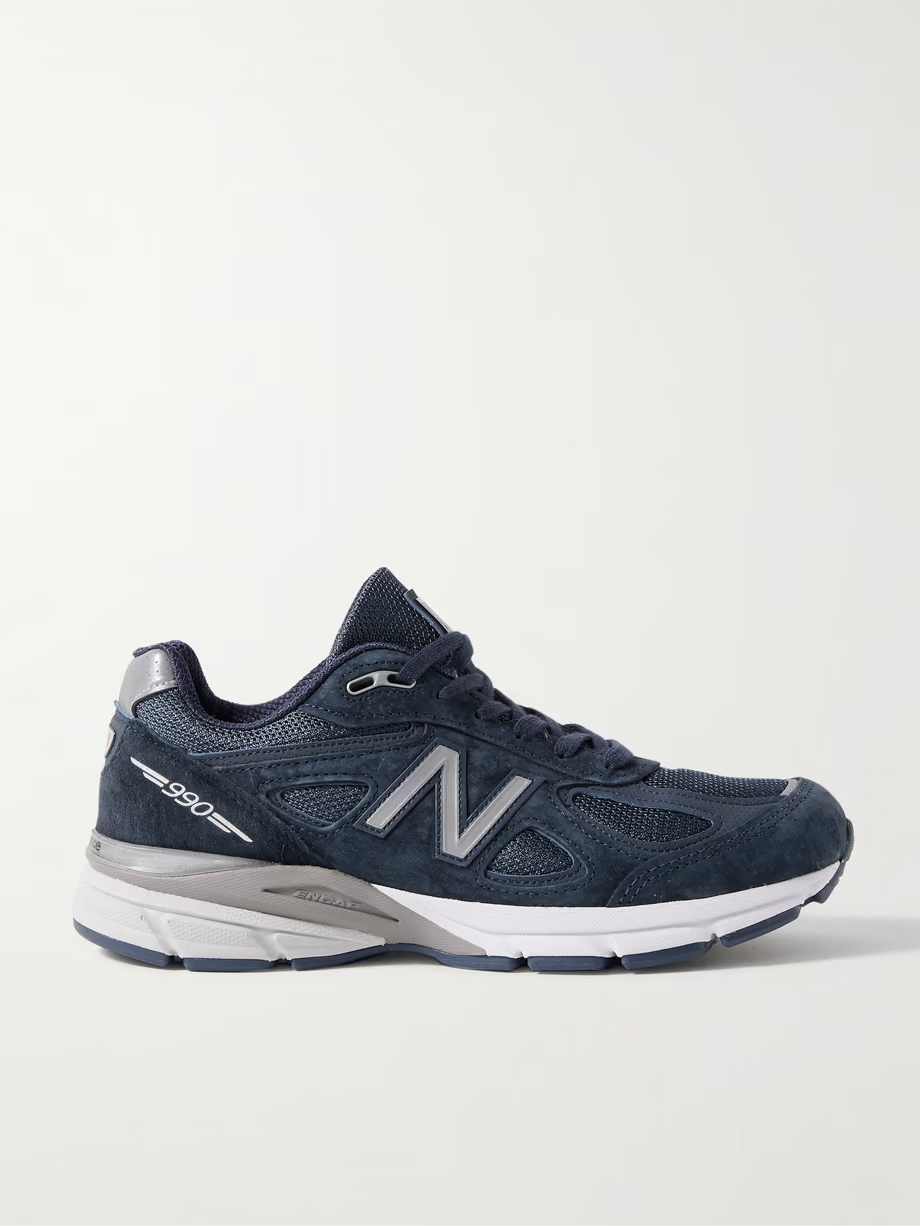 990v4 leather-trimmed suede and mesh sneakers 990v4 leather-trimmed suede and mesh sneakers