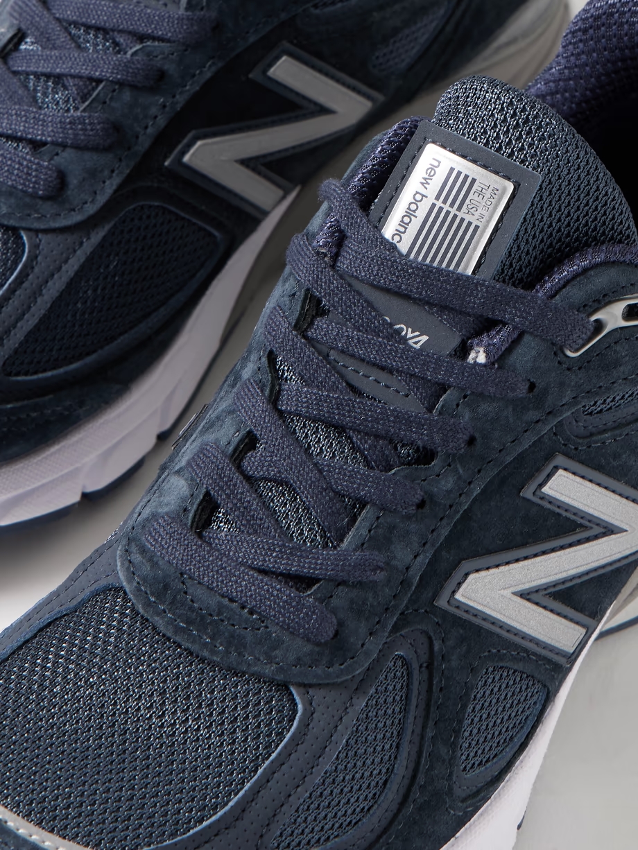 990v4 leather-trimmed suede and mesh sneakers 990v4 leather-trimmed suede and mesh sneakers