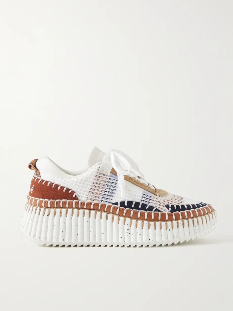 + NET SUSTAIN Nama embroidered suede and recycled-mesh sneakers + NET SUSTAIN Nama embroidered suede and recycled-mesh sneakers