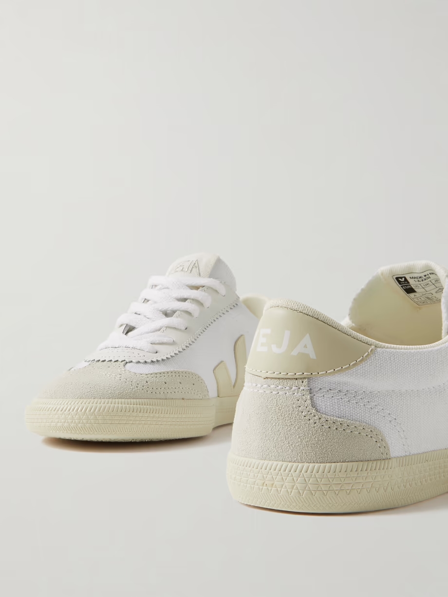 Volley suede and leather-trimmed organic cotton-canvas sneakers Volley suede and leather-trimmed organic cotton-canvas sneakers