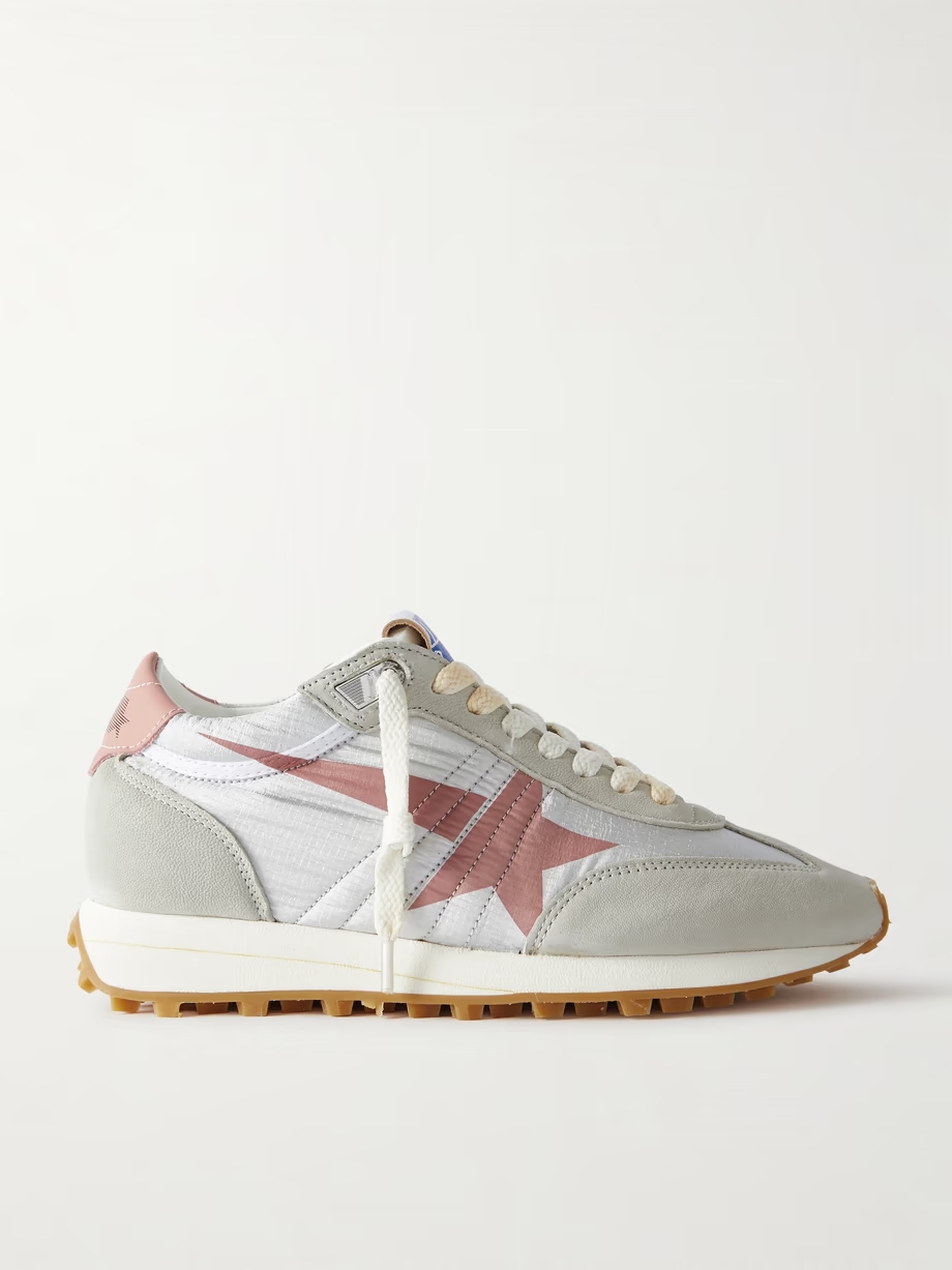 Running Marathon leather-trimmed suede and ripstop sneakers Running Marathon leather-trimmed suede and ripstop sneakers