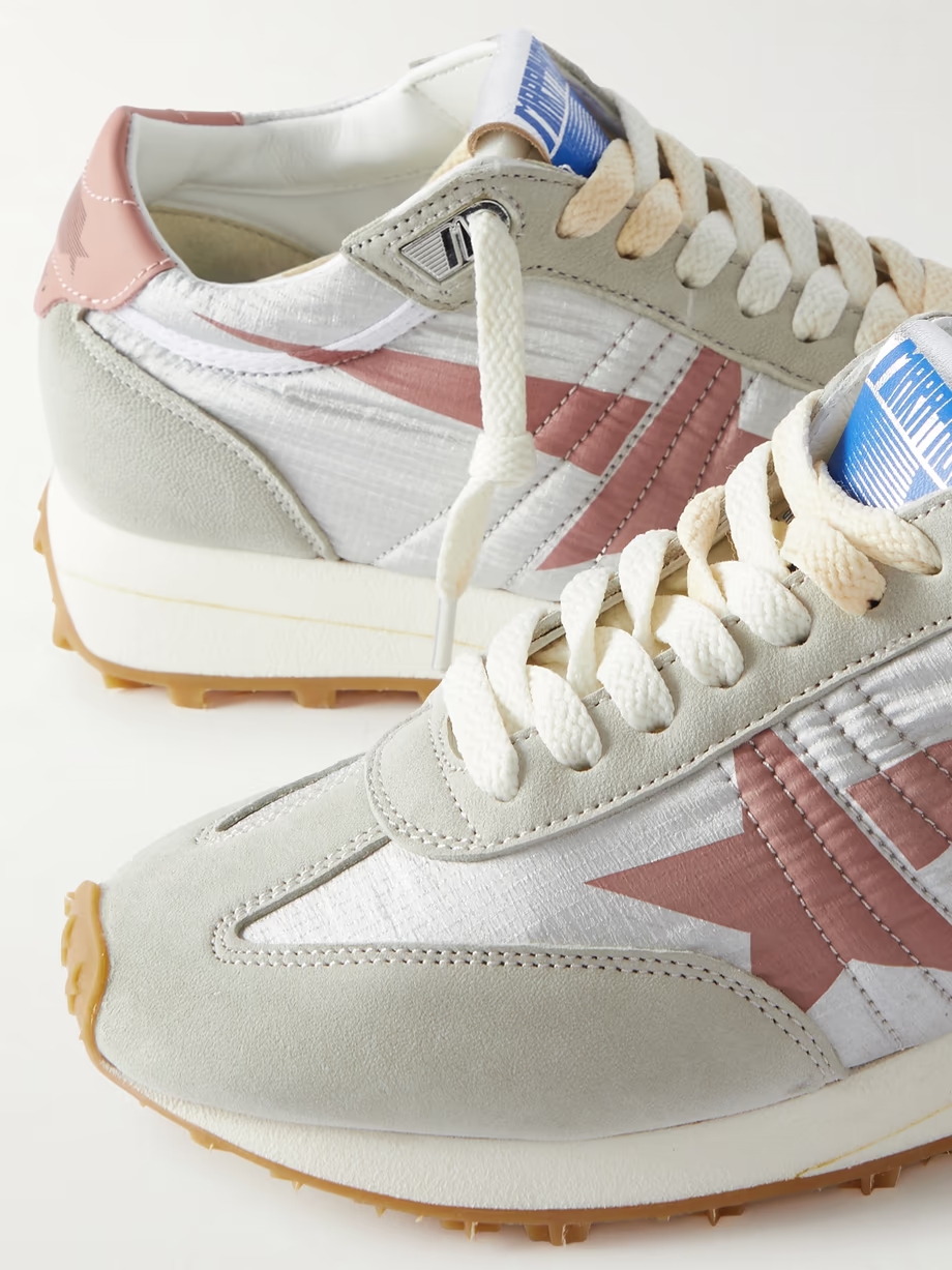 Running Marathon leather-trimmed suede and ripstop sneakers Running Marathon leather-trimmed suede and ripstop sneakers