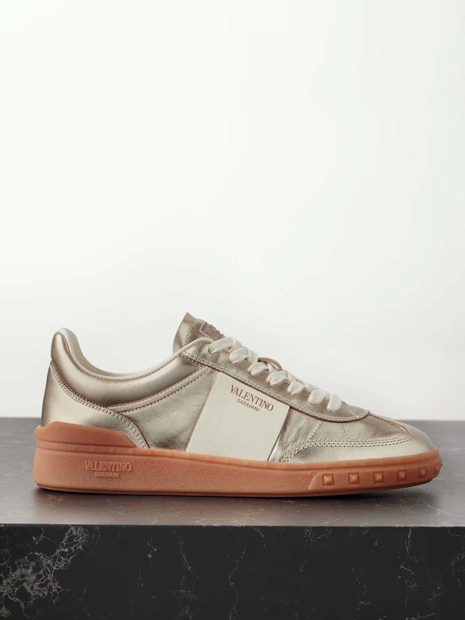 Upvillage two-tone metallic leather sneakers Upvillage two-tone metallic leather sneakers