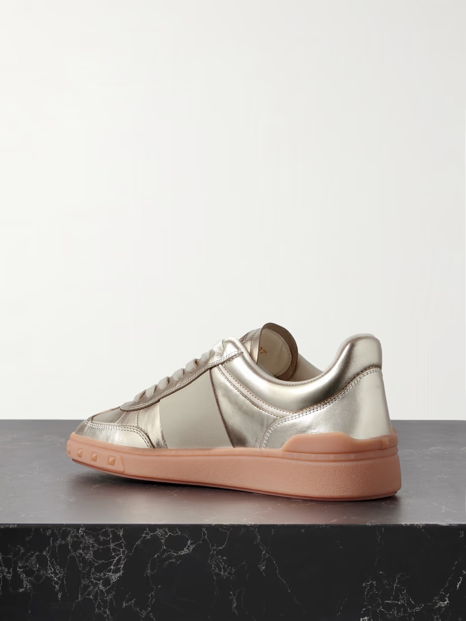 Upvillage two-tone metallic leather sneakers Upvillage two-tone metallic leather sneakers
